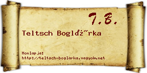 Teltsch Boglárka névjegykártya